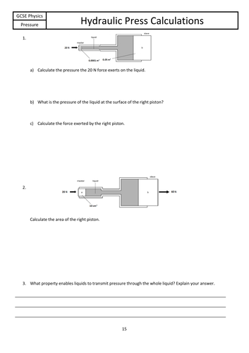 Pressure - Hydraulic Press Calculations