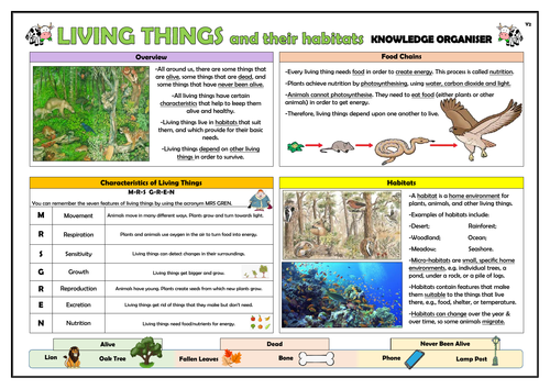 Year 2 Living Things and their Habitats Knowledge Organiser!