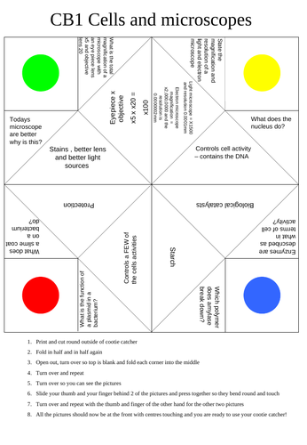 Paper 1 fortune tellers CB1 5 Teaching Resources