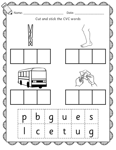 Reception / Year 1 -Cut stick and read cvc words book - phonics, RWI ...