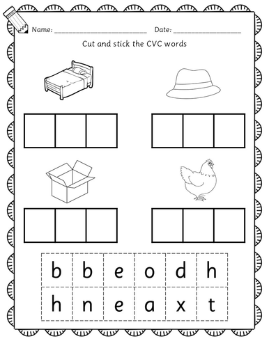 Cut stick and read CVC words book - phonics, RWI set 1 sounds, decoding ...