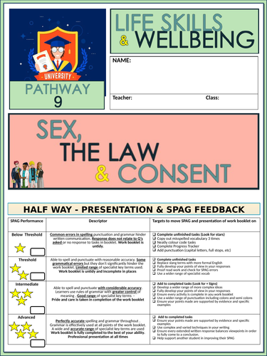 Sex Law Consent Pshe Work Booklet Teaching Resources 9739