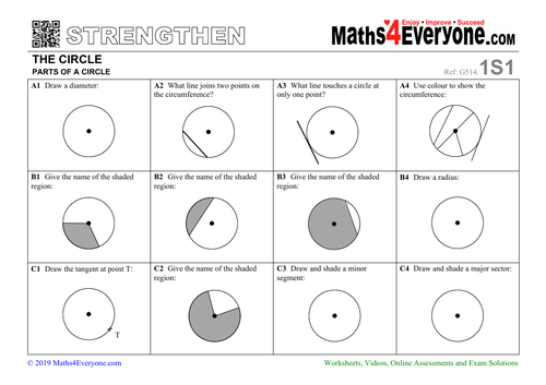 Parts Of A Circle Worksheet Pdf