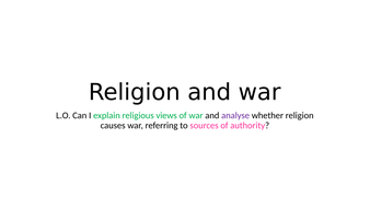 Does Religion Cause War Aqa Gcse Re Spec A Teaching Resources