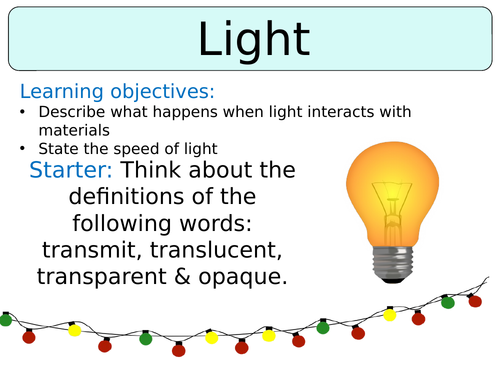 KS3 ~ Year 7 ~ Light