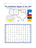 SOUTHWEST REGION OF UNITED STATES - printable handout | Teaching Resources