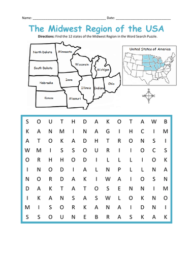 Midwest Region Of The United States Teaching Resources