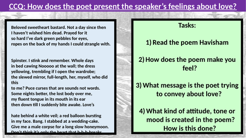 AQA Unseen Poetry Comparison- Havisham and Valentine