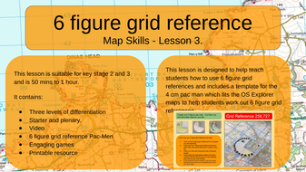 Map Skills - 6 Figure Grid Reference | Teaching Resources
