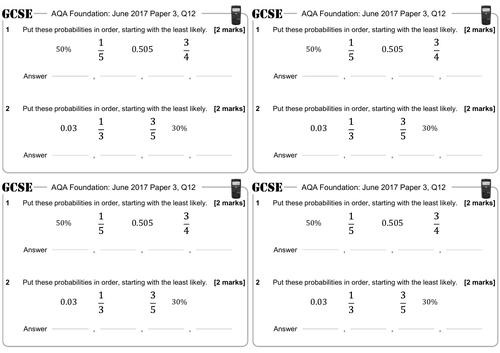 Ordering Fractions Decimals And Percentages Gcse Questions