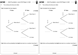 Probability Tree Diagrams - GCSE Questions - Foundation - AQA ...