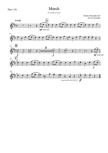 Shostakovich March - arrangement for 4 instruments and simple ...