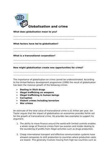 crime essay on globalisation