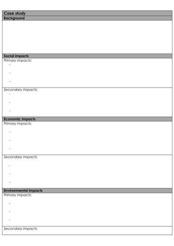 geography case study format