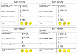 Geography Exit Ticket KS1 | Teaching Resources