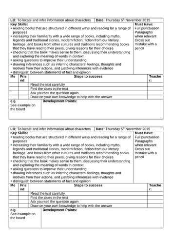 book review success criteria ks2