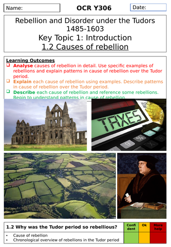 OCR Tudor Rebellions | Causes of Rebellion | Teaching Resources