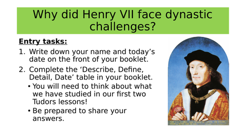 OCR Tudor Rebellions | Henry VII Dynastic Rebellions | Teaching Resources