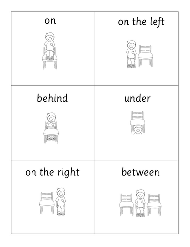Prepositions Positions directions worksheets and flashcards - Maths in ...