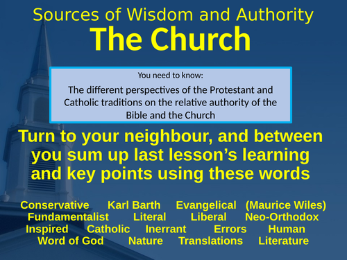 Sources of Wisdom and Authority: The Church (AQA Christianity A Level ...