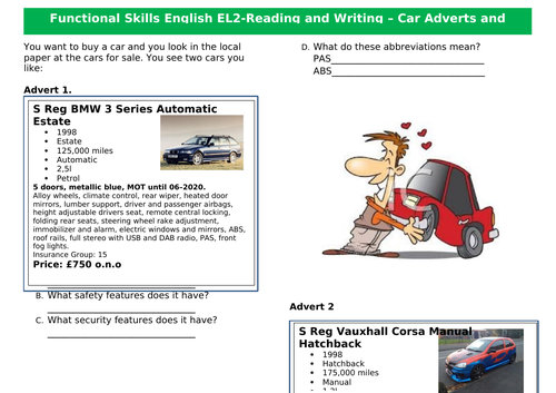 Functional Skills English EL2-3 - Writing and Comprehension