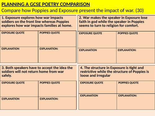 kamikaze and poppies comparison essay grade 9