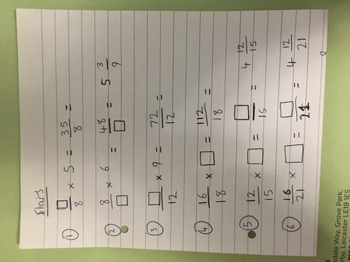 multiply fractions by whole numbers (integers) - worksheets and challenges - Y5 & Y6