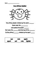 Incy wincy spider nursery rhyme fill in the blanks - Reception/Year 1 ...