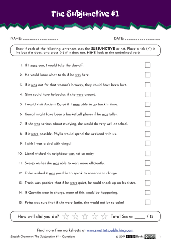 subjunctive form english worksheets year 5 year 6 ks2 teaching resources