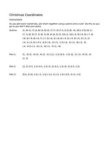 Christmas Maths- Coordinates Santa Activity