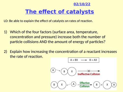 C8.5 The effect of catalysts (AQA)