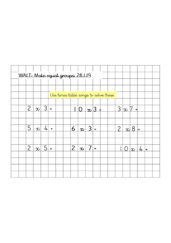 make equal groups multiplication ks1 teaching resources