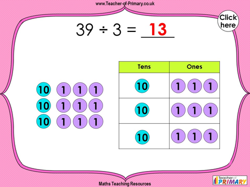 introducing dividing 2 digits by 1 digit year 3 teaching resources