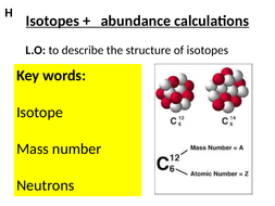 Edexcel Chemistry isotopes and isotope calculations | Teaching Resources
