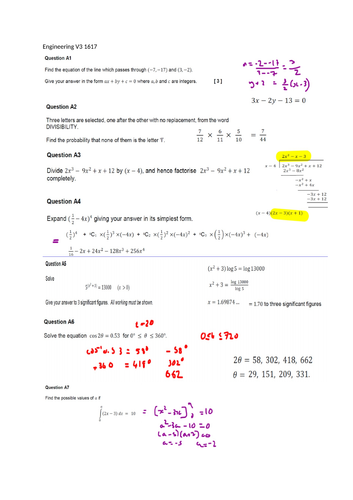 NCUK maths past paper solution for science, engineering,business and ...