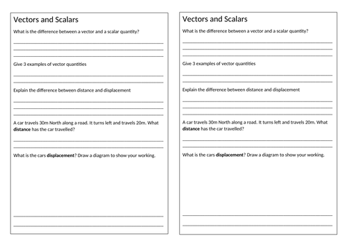 Scalars and Vectors KS4 | Teaching Resources