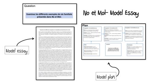 No et Moi- Model Essay and Plan- Vies familiales- A Level French