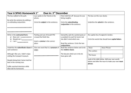 Y6 spag homework picture