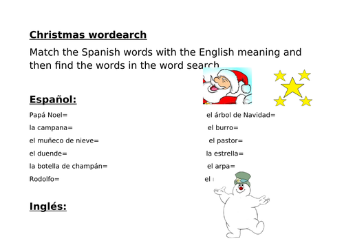 Christmas Wordsearch - Spanish | Teaching Resources