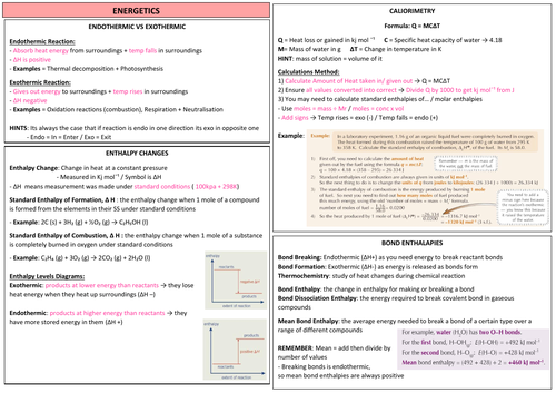 AQA A-LEVEL CHEM - Energetics A4 Revision