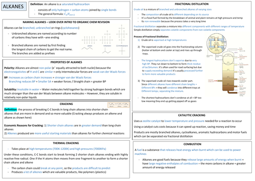 AQA A-LEVEL CHEM - Alkanes Revision A4