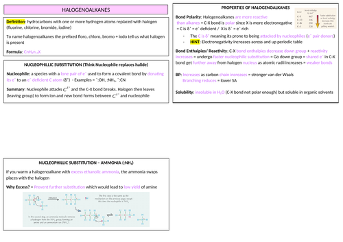 AQA A-LEVEL CHEM - Halogenoalkanes Revision A4