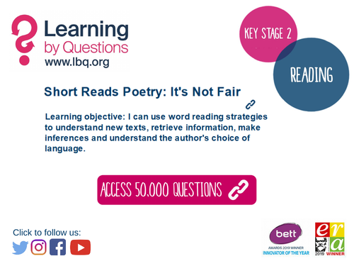 Y3/4 Reading Comprehension: It’s Not Fair | Teaching Resources