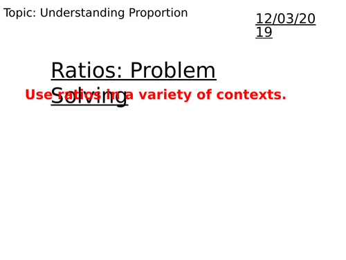 ratio problem solving ppt