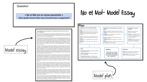No et Moi- Model Essay and Plan- Roman pessimiste- A Level French