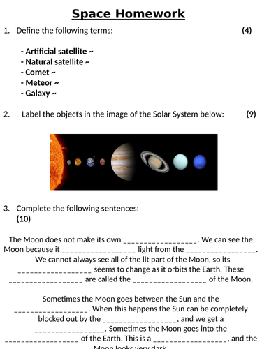 Grade 5 Sunita In Space Worksheet