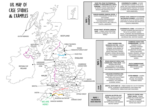 AQA GCSE Geography case study/ example maps | Teaching Resources