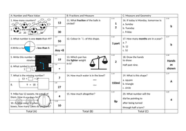 Maths quiz Year 1 | Teaching Resources