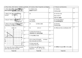 Math quiz year 6 | Teaching Resources