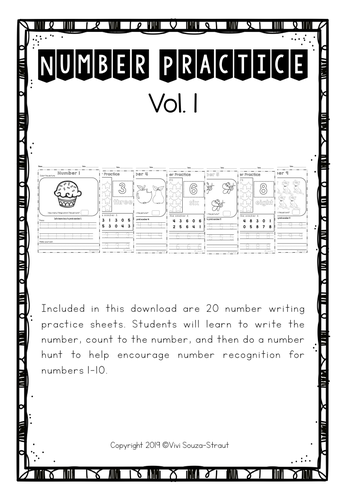 Number Bundle Practice 1-10